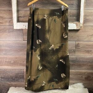 GIORGIO FiORLINI Women’s Plus size Floral Maxi Skirt Taupe Black Size 24